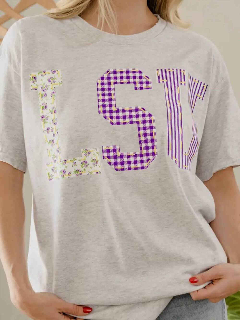 NEW LIVY LU lsu tigers tee in ash gray